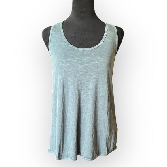 Balance Collection Women's Goblin Blue Fold Over Pleated Racer Back Tank Size S - Picture 1 of 12